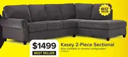 Leon's Kasey 2-Piece Sectional with Right Facing Chaise - Grey offer