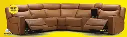 Leon's Jackson Leather 6-Piece Power Reclining Sectional with Heat and Massage - Butternut offer