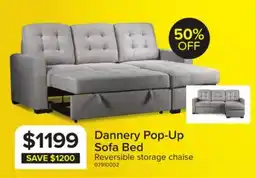 Leon's Dannery Pop-Up Sofa Bed - Light Grey offer