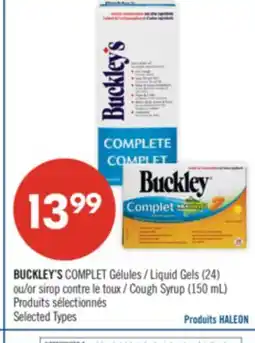 Pharmaprix BUCKLEY'S COMPLET Liquid Gels (24) or Cough Syrup (150 mL) offer