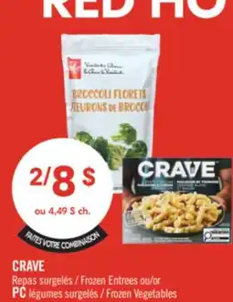 Pharmaprix CRAVE Frozen Entrees or Frozen or PC Vegetables offer