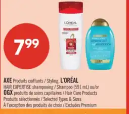 Pharmaprix AXE Styling, L'ORÉAL HAIR EXPERTISE Shampoo (591 mL) or OGX Hair Care Products offer