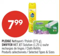 Pharmaprix PLEDGE Polish (275 g), SWIFFER WET JET Solution (1,25 L) or Cloth Refills offer