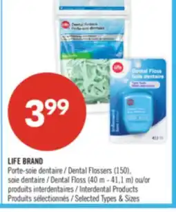 Pharmaprix LIFE BRAND Dental Flossers (150), Dental Floss (40 m - 41.1 m) ou/or Interdental Products offer