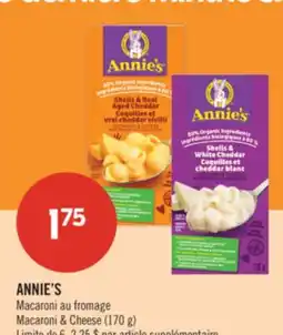 Pharmaprix ANNIE'S Macaroni & Cheese offer
