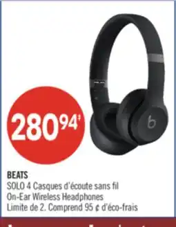 Pharmaprix BEATS SOLO 4 Casques d'écoute sans fil On-Ear Wireless Headphones offer