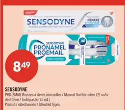 Pharmaprix SENSODYNE Manual Toothbrushes (2) Toothpaste (75 mL) offer