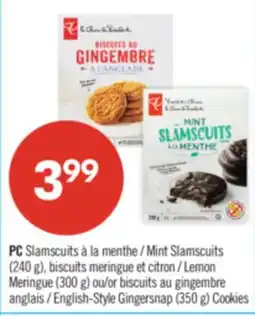 Pharmaprix PC Mint Slamscuits 240 g Lemon Meringue (300 g) or English-Style Gingersnap (350 g) Cookies offer