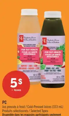 Pharmaprix PC Cold-Pressed Juices offer