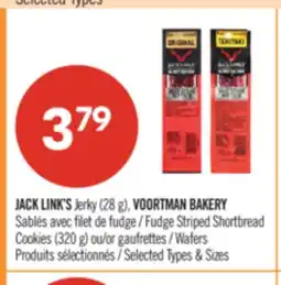 Pharmaprix JACK LINK'S Jerky (28 g), VOORTMAN BAKERY Fudge Striped Shortbread Cookies (320 g) or Wafers offer