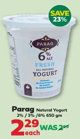 Iqbal Foods Parag Natural yogurt offer