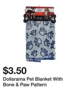 Dollarama Dollarama Pet Blanket With Bone & Paw Pattern offer