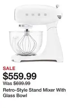TSC Stores Retro-Style Stand Mixer With Glass Bowl offer