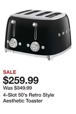 TSC Stores 4-Slot 50's Retro Style Aesthetic Toaster offer