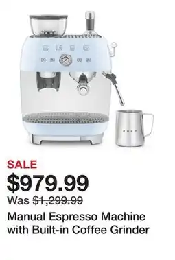 TSC Stores Manual Espresso Machine with Built-in Coffee Grinder offer