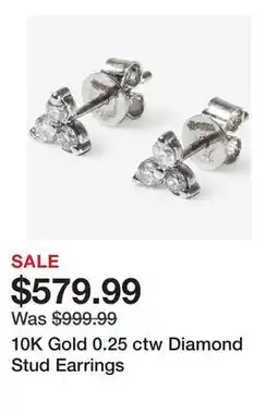 TSC Stores 10K Gold 0.25 ctw Diamond Stud Earrings offer