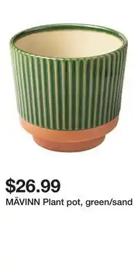 IKEA MÄVINN Plant pot, green/sand offer