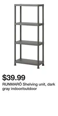 IKEA RUNMARÖ Shelving unit, dark gray indoor/outdoor offer