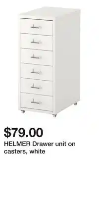 IKEA HELMER Drawer unit on casters, white offer