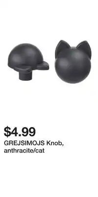 IKEA GREJSIMOJS Knob, anthracite/cat offer