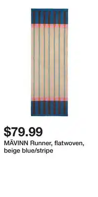 IKEA MÄVINN Runner, flatwoven, beige blue/stripe offer