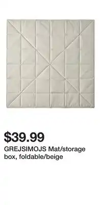 IKEA GREJSIMOJS Mat/storage box, foldable/beige offer