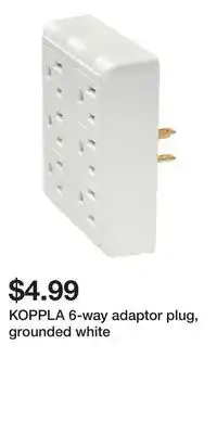 IKEA KOPPLA 6-way adaptor plug, grounded white offer