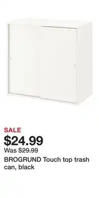 IKEA BROGRUND Touch top trash can, black offer