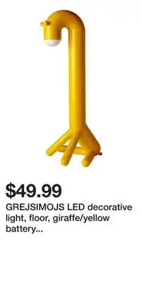 IKEA GREJSIMOJS LED decorative light, floor, giraffe/yellow battery operated offer