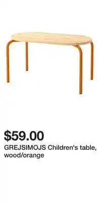 IKEA GREJSIMOJS Children's table, wood/orange offer