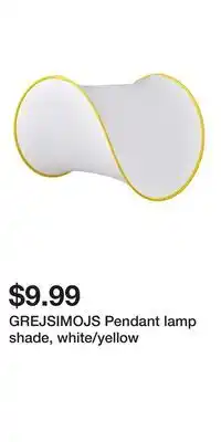 IKEA GREJSIMOJS Pendant lamp shade, white/yellow offer