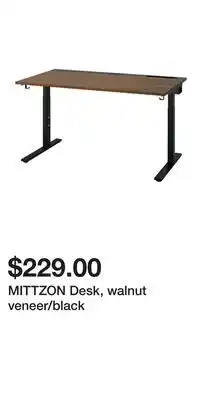 IKEA MITTZON Desk, walnut veneer/black offer