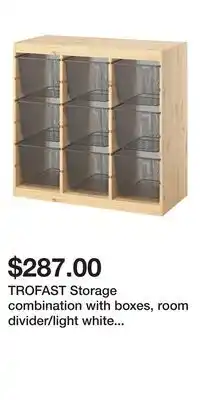 IKEA TROFAST Storage combination with boxes, room divider/light white stained pine dark gray offer