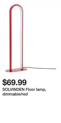IKEA SOLVINDEN Floor lamp, dimmable/red offer