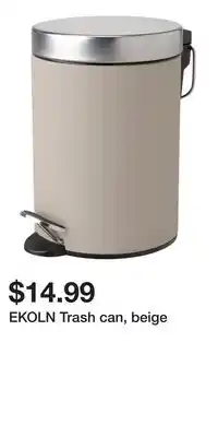 IKEA EKOLN Trash can, beige offer