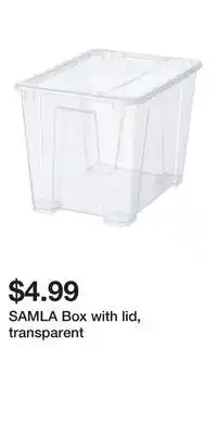 IKEA SAMLA Box with lid, transparent offer