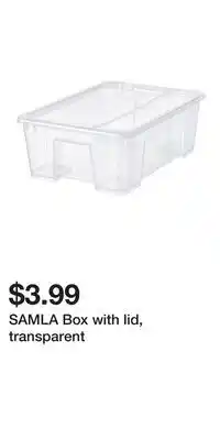 IKEA SAMLA Box with lid, transparent offer