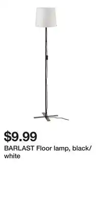 IKEA BARLAST Floor lamp, black/white offer