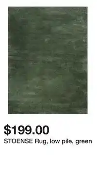 IKEA STOENSE Rug, low pile, green offer