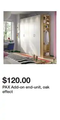 IKEA PAX Add-on end-unit, oak effect offer