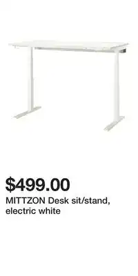 IKEA MITTZON Desk sit/stand, electric white offer