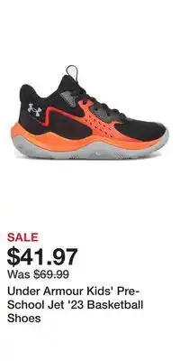 Sport Chek Under Armour Kids' Pre-School Jet '23 Basketball Shoes offer