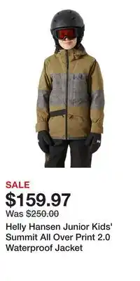 Sport Chek Helly Hansen Junior Kids' Summit All Over Print 2.0 Waterproof Jacket offer