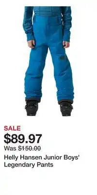 Sport Chek Helly Hansen Junior Boys' Legendary Pants offer