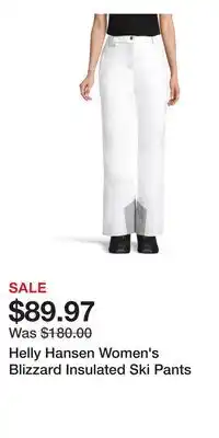 Sport Chek Helly Hansen Women's Blizzard Insulated Ski Pants offer