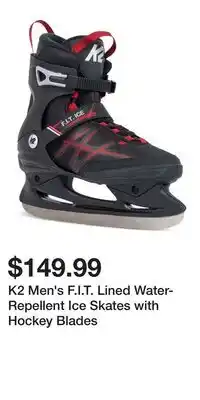 Sport Chek K2 Men's F.I.T. Lined Water-Repellent Ice Skates with Hockey Blades offer