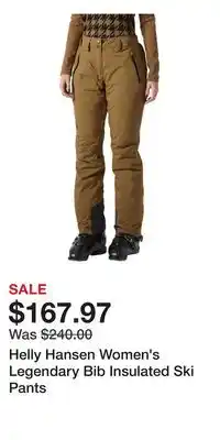 Sport Chek Helly Hansen Women's Legendary Bib Insulated Ski Pants offer