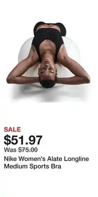 Sport Chek Nike Women's Alate Longline Medium Sports Bra offer