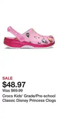 Sport Chek Crocs Kids' Grade/Pre-school Classic Disney Princess Clogs offer