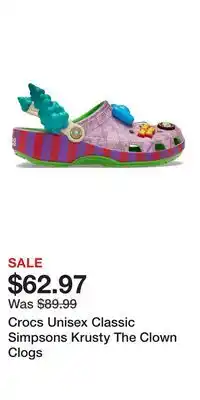 Sport Chek Crocs Unisex Classic Simpsons Krusty The Clown Clogs offer